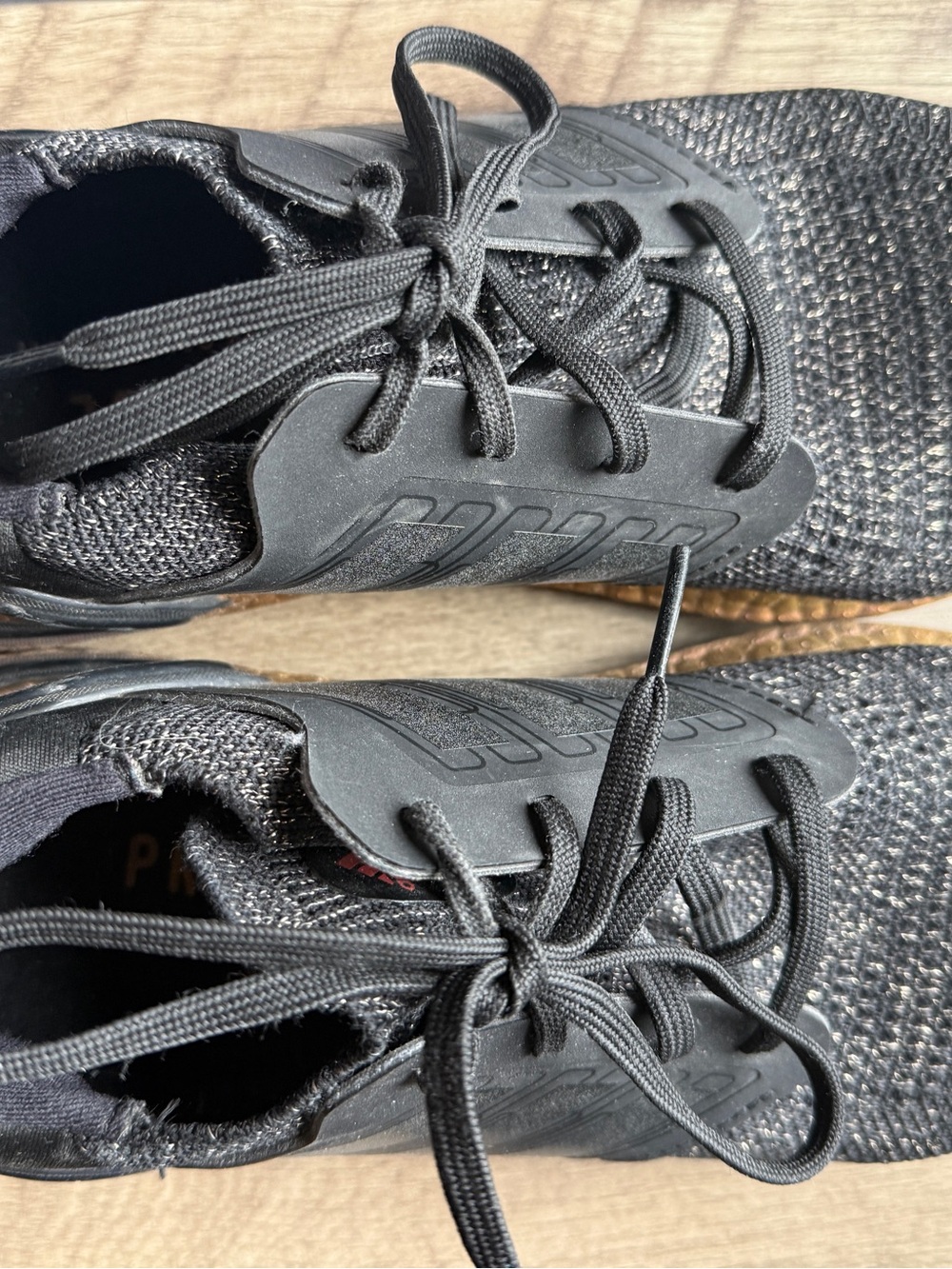 adidas Black Knit Running Shoes with Rose Gold Accents - Picture 3 of 9